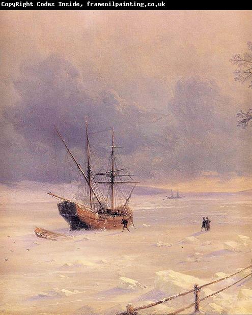 Ivan Aivazovsky Frozen Bosphorus Under Snow